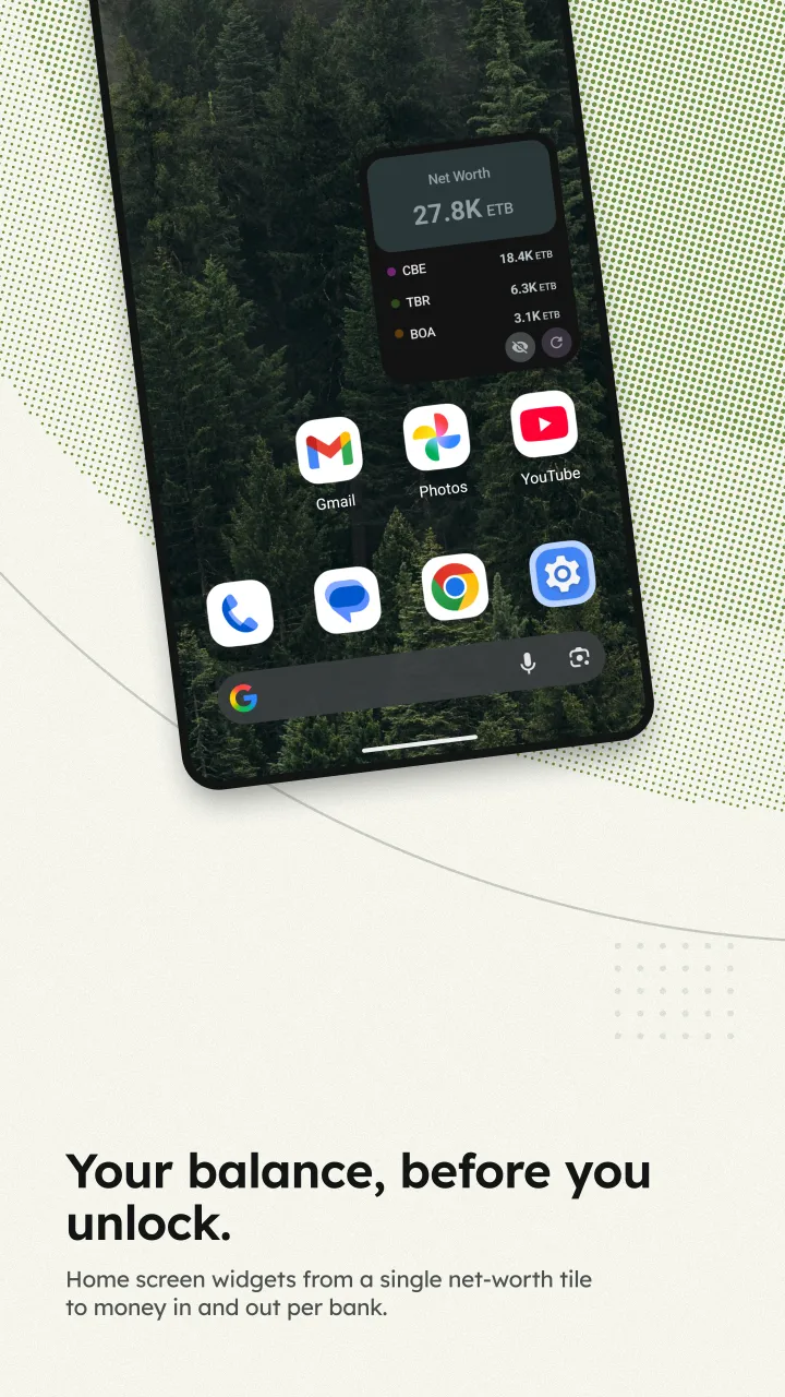 Your balance, before you unlock.